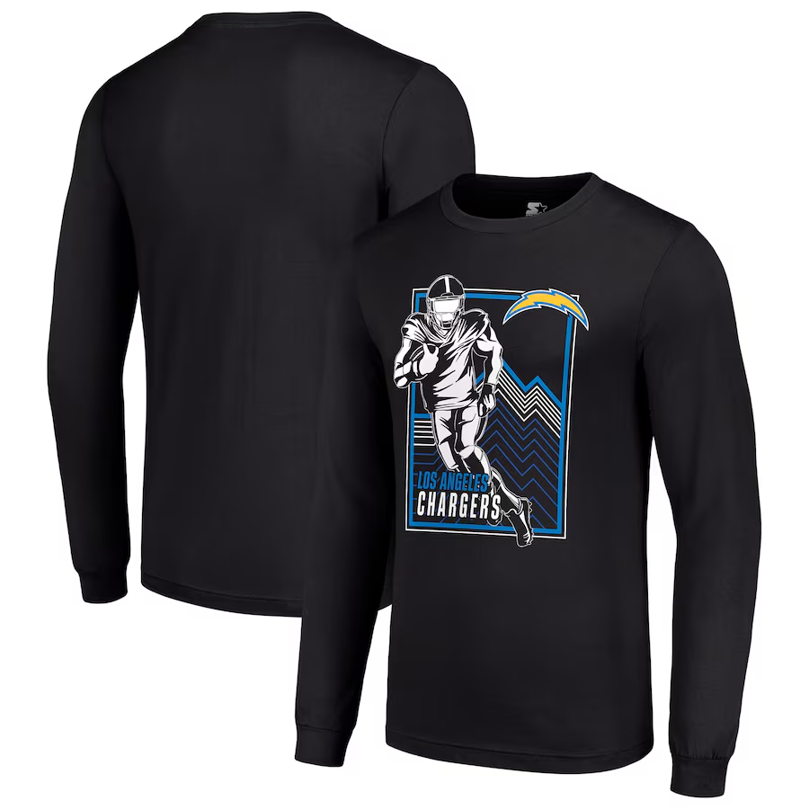 Men Los Angeles Chargers black 2024 NFL Long sleeve T Shirts->nfl t-shirts->Sports Accessory